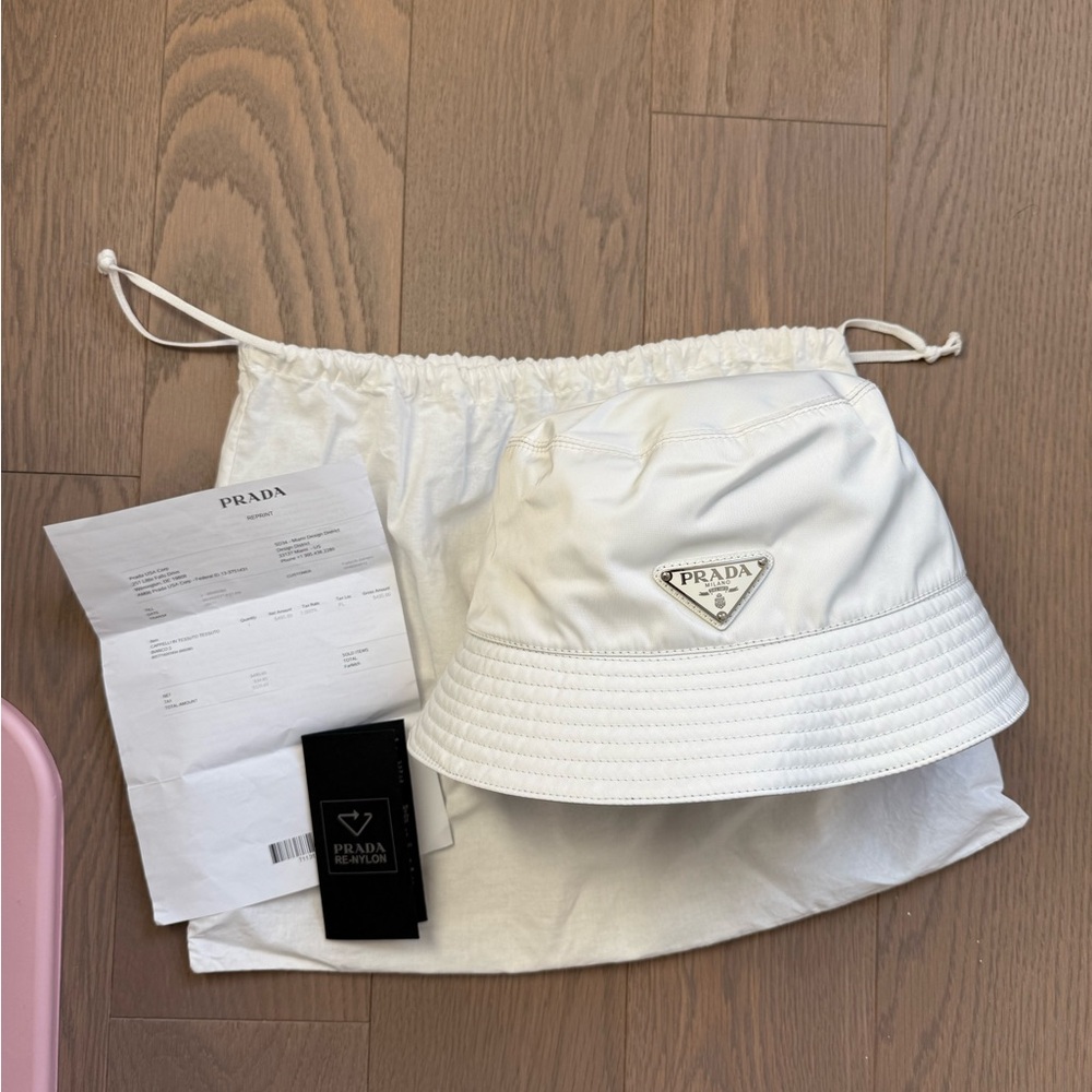 Prada White Bucket Hat